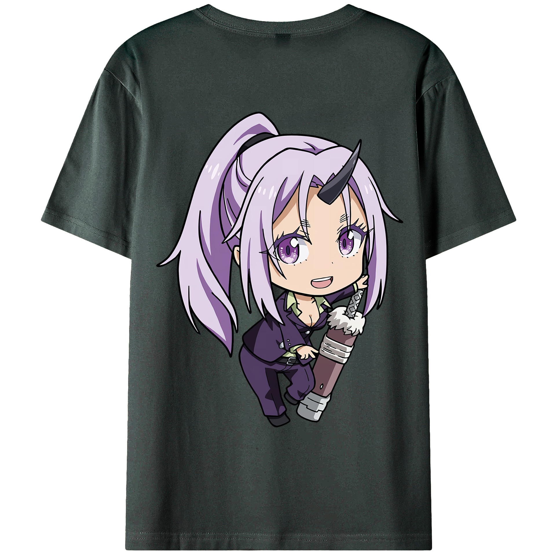 （画像用） 転スラ Regarding Reincarnated to Slime 綿100％ メンズ半袖Tシャツ（バックプリント） 通気性